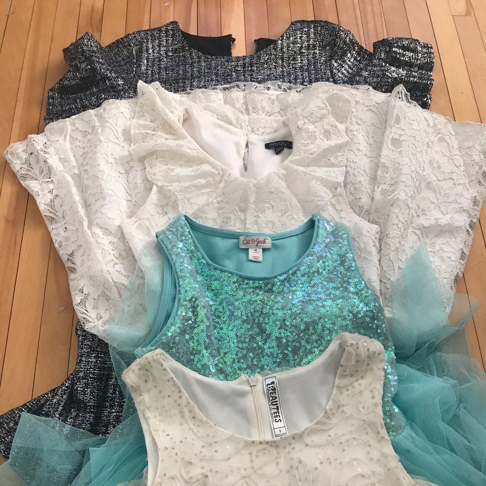 4 Girls Party Dresses Size M/L